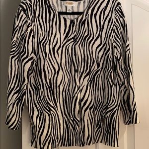 Talbots, Zebra print., cardigan sweater